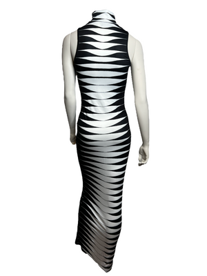 "Razor Cut Bodycon Maxi Dress"