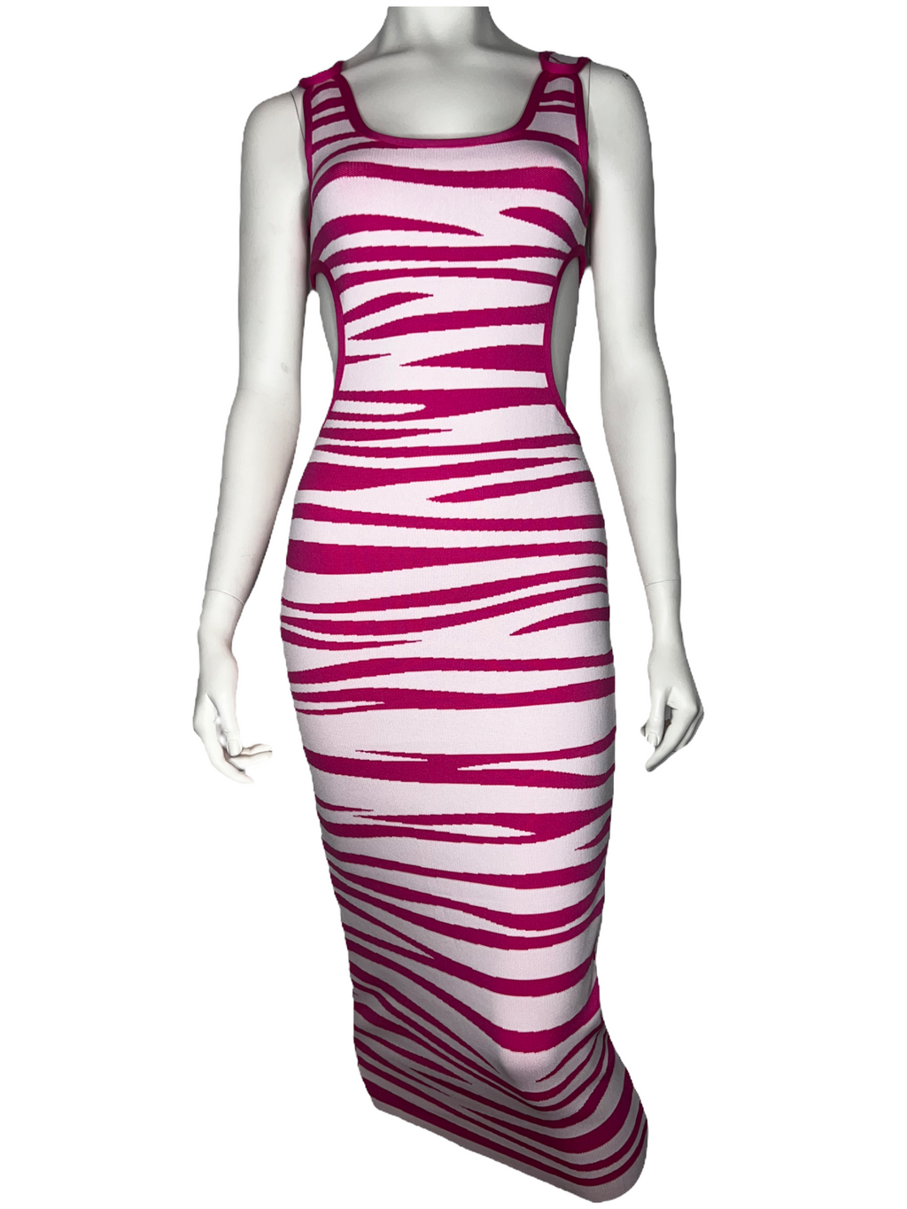 Pink Zebra Bodycon Dress
