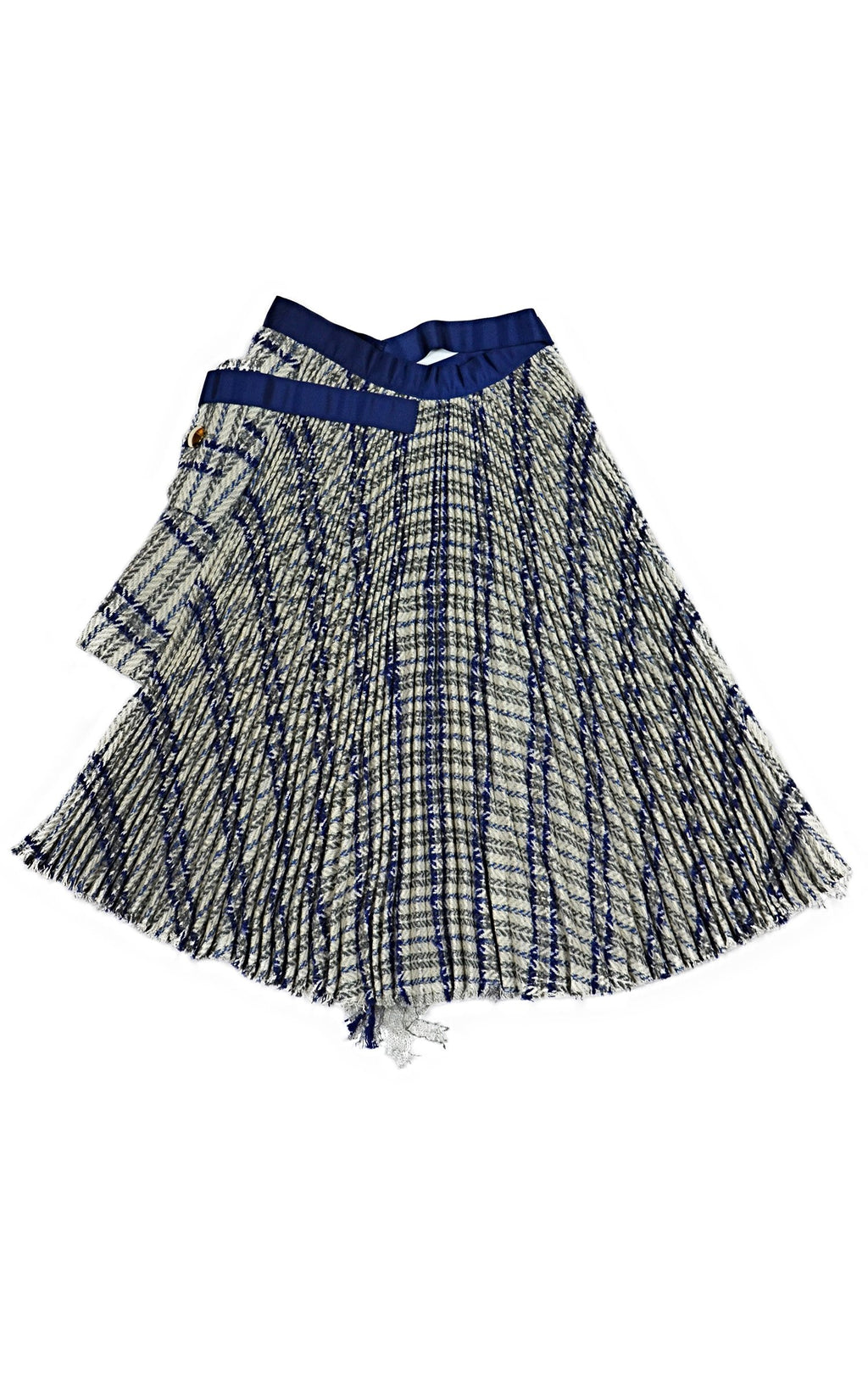 Plaid Pleated "Tweed" Skirt